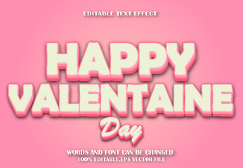 Happy Valentine Editable Text Effect 3d Cartoon Style