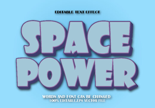 Space Power Editable Text Effect 3d Cartoon Style