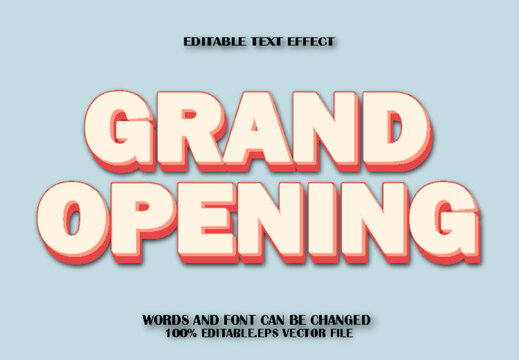 Grand Opening Editable Text Effect 3d Cartoon Style