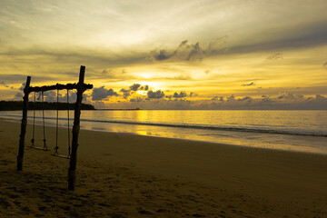 Sunset on Khao Lak beach in Phang-nga Thailand