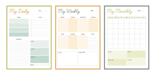 Daily Weekly Monthly planner. (Orange) 