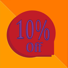 10% off, discount, promotion, ten percent off, yellow background, orange background, red, purple, purple, percentage