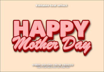 Happy Mother Day Editable Text Effect 3d Cartoon Style