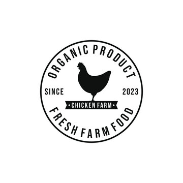 Chicken farm logo design vector. Livestock logo vector