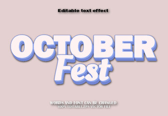 October Fest Editable Text Effect Cartoon Style