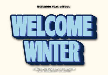 Welcome Winter Editable Text Effect Cartoon Style