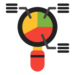 Search analytics icon in flat style, use for website mobile app presentation