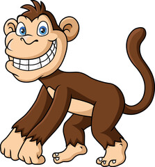 Obraz na płótnie Canvas Cute monkey cartoon on white background
