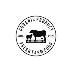 Farm animals logo design vector. Livestock logo vector