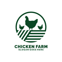 Chicken farm logo design vector. Livestock logo vector