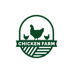 Chicken farm logo design vector. Livestock logo vector