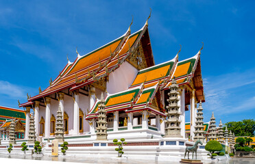 Historic Wat Suthat Buddhist Temple in Bangkok