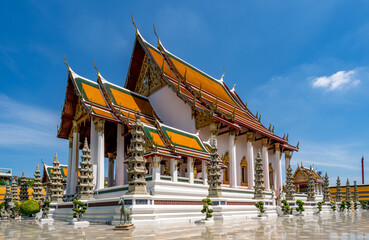 Historic Wat Suthat Buddhist Temple in Bangkok