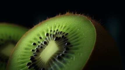 close up of kiwi fruit green healthy generative ai
