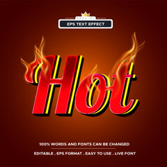 Hot text effect editable