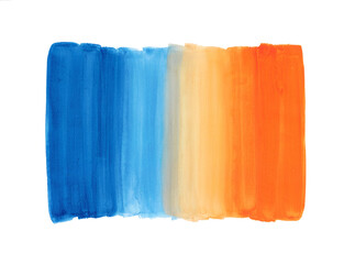 青とオレンジ―水彩で描いた2色の抽象的な背景イラスト素材
