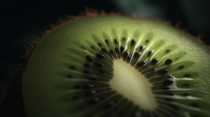 close up of kiwi fruit green healthy generative ai