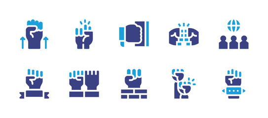 Empowerment icon set. Duotone color. Vector illustration. Containing empowerment, fist, punch, fists, equality, labour day, activism.
