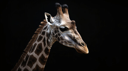 Obraz premium giraffe head close up animal wildlife neck mammal generative ai