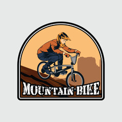 Mountain Bike Logo, Colorful Mountain Bike Emblem