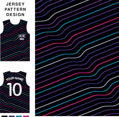 Abstract stripes wave line concept vector jersey pattern template for printing or sublimation sports uniforms football volleyball basketball e-sports cycling and fishing Free Vector.