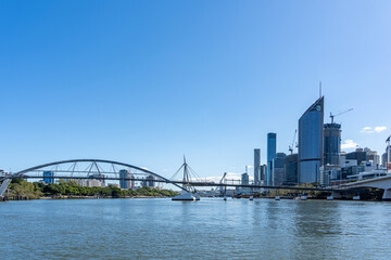 Fototapeta na wymiar Brisbane city view from South Bank.