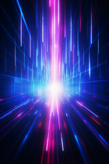 Abstract modern background with neon rays of light created with AI