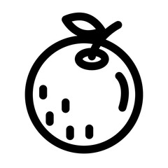フルーツ、オレンジを表すラインスタイルのアイコン