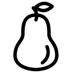 フルーツ、洋ナシを表すラインスタイルのアイコン