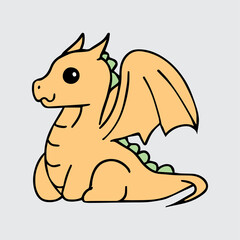 cute dragon drawing child use editable , eps jpg social media use or print out sticker.