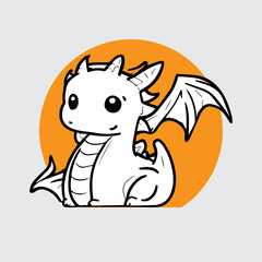 cute dragon drawing child use editable , eps jpg social media use or print out sticker.