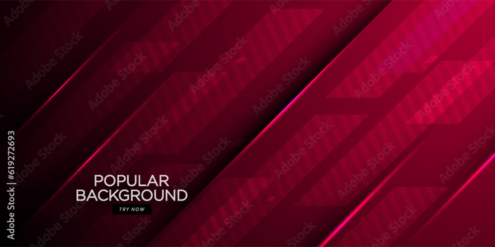 Wall mural futuristic abstract dark red gradient illustration background with 3d look and simple lines pattern.