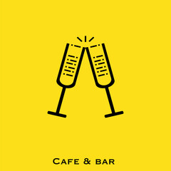 Cafe and bar logo vector. Cocktail concept vector logo design.