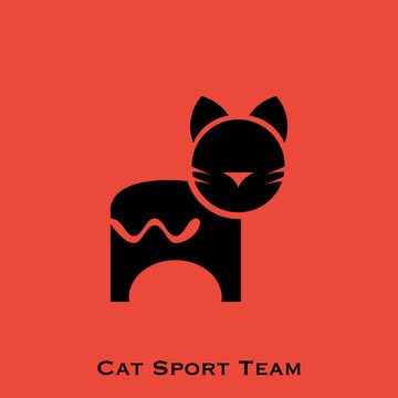 Black cat vector logo. Cat illustration.