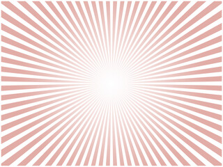 太陽光線が輝くイメージのシンプルな集中線背景素材_レッド