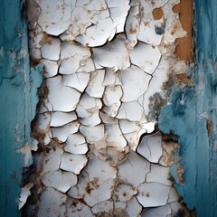 Cracked paint on a weathered wall generative AI