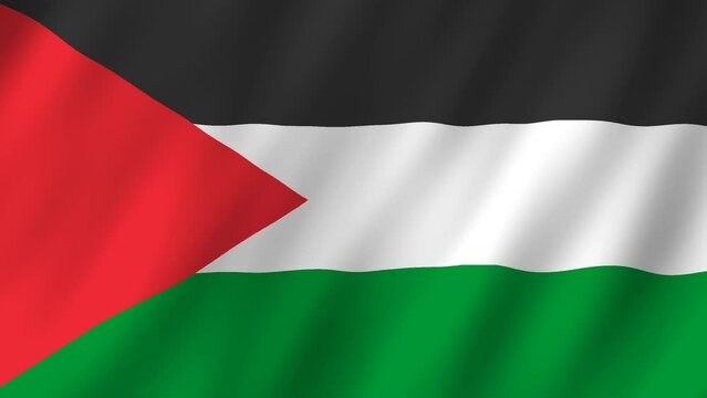 Flag of the Palestine waving animation. looping National Palestine flag animation background 4k