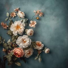Obraz na płótnie Canvas Faded vintage floral wallpaper 