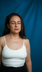 caucasian latin woman with self esteem, self confidence concept