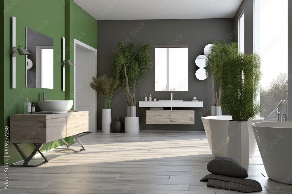 Canvas Prints modern bathroom with natural elements