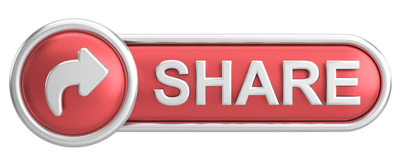 Share button. Share icon. 3D illustration.