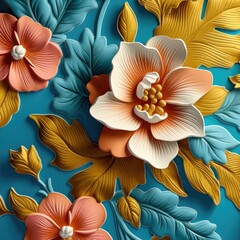 Retro floral pattern with bold designs 