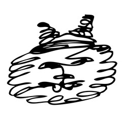 cat simple vector sketch single one or continuous line © jassmerah