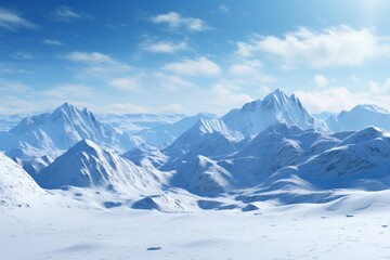Fototapeta premium A mountain range covered in snow