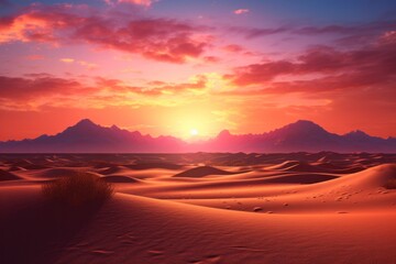 Fototapeta na wymiar A desert landscape at sunset