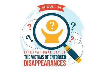 Obraz premium International Day of the Victims of Enforced Disappearances Vector Illustration on August 30 with Missing Person or Lost People Templates