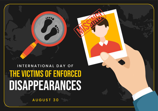 International Day of the Victims of Enforced Disappearances Vector Illustration on August 30 with Missing Person or Lost People Templates