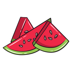 Fresh and juicy watermelon slices vector illustration