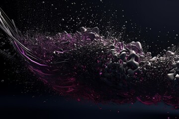 Abstract background Explosive splash of futuristic purple crystals AI