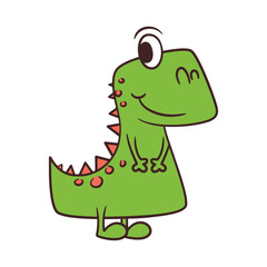 Fototapeta na wymiar Cute Dinosaur Vector Illustration hand drawn